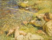 John Singer Sargent A Man Fishing France oil painting artist